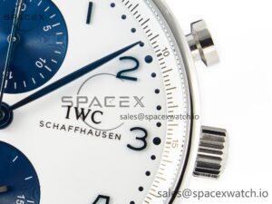 Portuguese Chrono IW3716 Z+F 1:1 Best Edition White/Blue Dial on Blue Rubber Strap A69355 - Image 10
