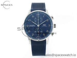 Portuguese Chrono IW3716 Z+F 1:1 Best Edition Blue Dial on Blue Rubber Strap A69355