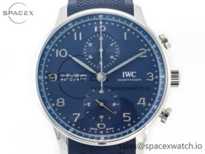 Portuguese Chrono IW3716 Z+F 1:1 Best Edition Blue Dial on Blue Rubber Strap A69355 - Image 2