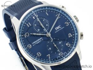 Portuguese Chrono IW3716 Z+F 1:1 Best Edition Blue Dial on Blue Rubber Strap A69355 - Image 3
