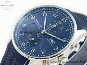 Portuguese Chrono IW3716 Z+F 1:1 Best Edition Blue Dial on Blue Rubber Strap A69355 - Image 5