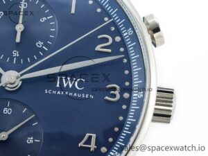 Portuguese Chrono IW3716 Z+F 1:1 Best Edition Blue Dial on Blue Rubber Strap A69355 - Image 11