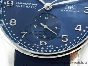 Portuguese Chrono IW3716 Z+F 1:1 Best Edition Blue Dial on Blue Rubber Strap A69355 - Image 12