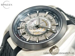 Aqua Terra 150M 43mm 24 Ti VSF 1:1 Best Edition Gray Dial on Black Rubber Strap A8938 Super Clone - Image 5