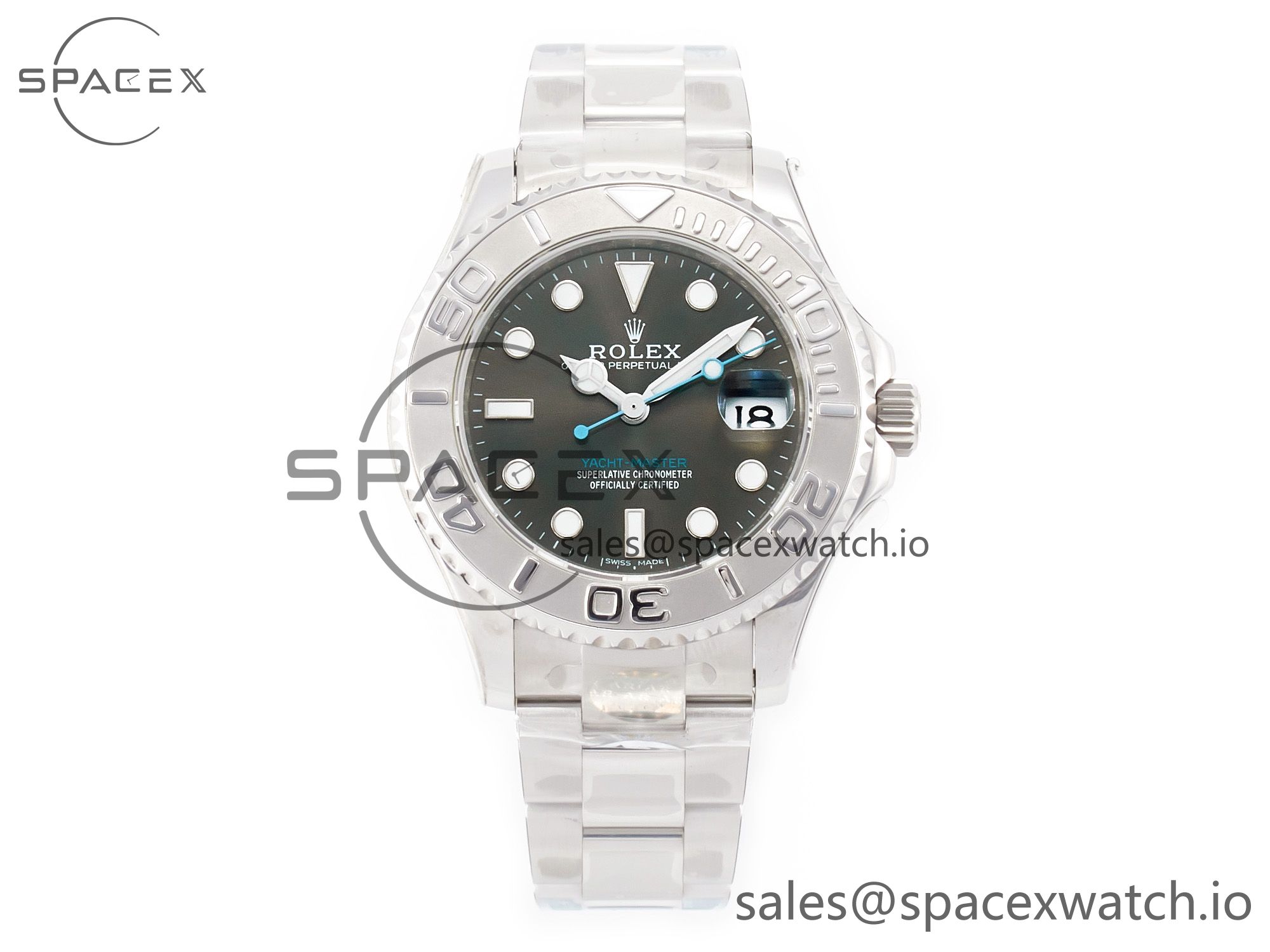 IMG_8881 拷贝 Yacht-Master 37mm 268622 ARF 1:1 Best Edition Gray Dial 904L SS Case and Bracelet A2824 - Image 1