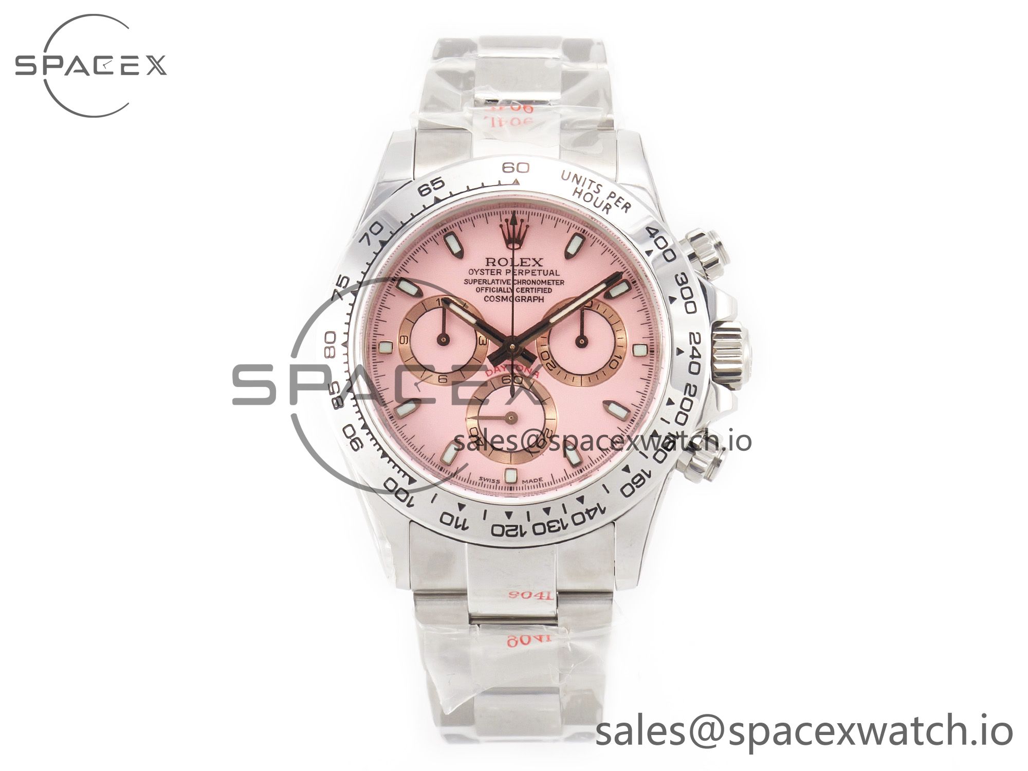 IMG_8963 拷贝 Daytona SS Bezel Noob Best Edition Pink Dial on SS Oyster Bracelet SA4130 - Image 1