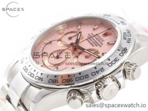 Daytona SS Bezel Noob Best Edition Pink Dial on SS Oyster Bracelet SA4130 - Image 5