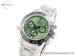 Daytona Black Ceramic Bezel Noob Best Edition Green Dial on SS Oyster Bracelet SA4130 - Image 4