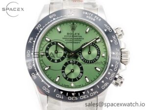 Daytona Black Ceramic Bezel Noob Best Edition Green Dial on SS Oyster Bracelet SA4130 - Image 2