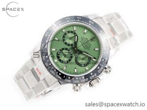 Daytona Black Ceramic Bezel Noob Best Edition Green Dial on SS Oyster Bracelet SA4130 - Image 7