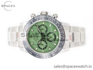Daytona Black Ceramic Bezel Noob Best Edition Green Dial on SS Oyster Bracelet SA4130 - Image 8