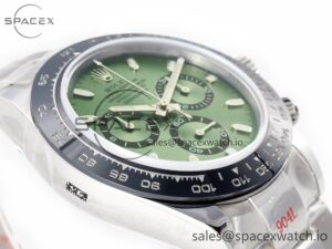 Daytona Black Ceramic Bezel Noob Best Edition Green Dial on SS Oyster Bracelet SA4130 - Image 6