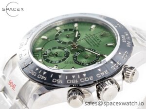 Daytona Black Ceramic Bezel Noob Best Edition Green Dial on SS Oyster Bracelet SA4130 - Image 5