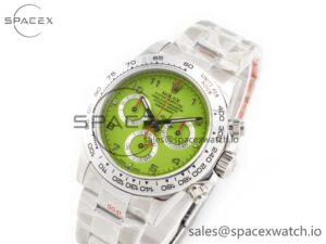 Daytona SS Bezel Noob Best Edition Green Dial Numbers Markers on SS Oyster Bracelet SA4130 - Image 4
