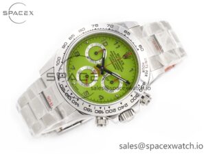 Daytona SS Bezel Noob Best Edition Green Dial Numbers Markers on SS Oyster Bracelet SA4130 - Image 7