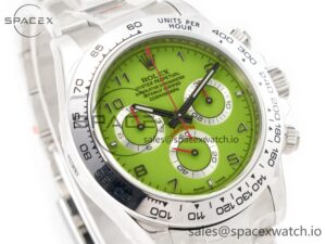 Daytona SS Bezel Noob Best Edition Green Dial Numbers Markers on SS Oyster Bracelet SA4130 - Image 3