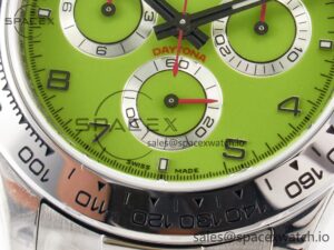 Daytona SS Bezel Noob Best Edition Green Dial Numbers Markers on SS Oyster Bracelet SA4130 - Image 12
