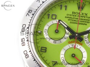 Daytona SS Bezel Noob Best Edition Green Dial Numbers Markers on SS Oyster Bracelet SA4130 - Image 9