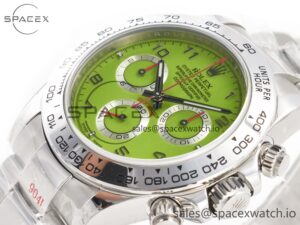 Daytona SS Bezel Noob Best Edition Green Dial Numbers Markers on SS Oyster Bracelet SA4130 - Image 5