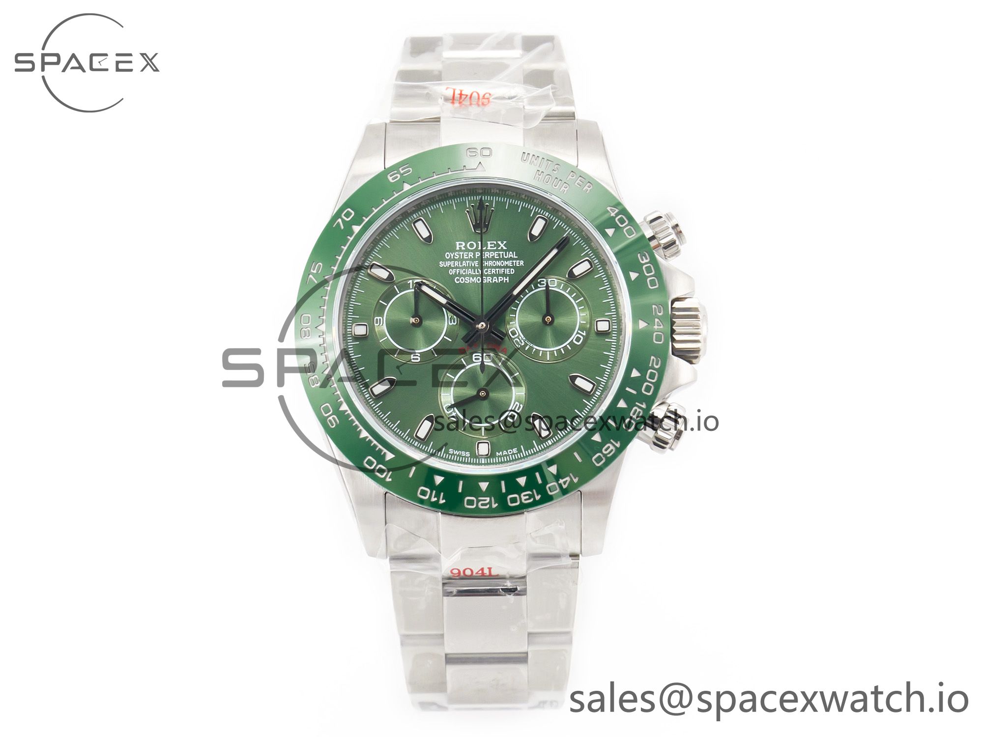 IMG_9001 拷贝 Daytona Green Ceramic Bezel Noob Best Edition Green Dial on SS Oyster Bracelet SA4130 - Image 1