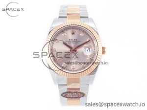 DateJust 41 126331 Clean 904L SS/RG 1:1 Best Edition Rose Gold Diamond Dial on Oyster Bracelet VR3235