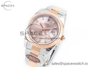 DateJust 41 126331 Clean 904L SS/RG 1:1 Best Edition Rose Gold Diamond Dial on Oyster Bracelet VR3235 - Image 4