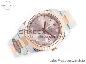 DateJust 41 126331 Clean 904L SS/RG 1:1 Best Edition Rose Gold Diamond Dial on Oyster Bracelet VR3235 - Image 7
