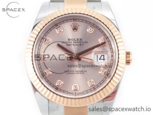DateJust 41 126331 Clean 904L SS/RG 1:1 Best Edition Rose Gold Diamond Dial on Oyster Bracelet VR3235 - Image 2