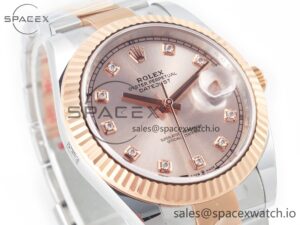 DateJust 41 126331 Clean 904L SS/RG 1:1 Best Edition Rose Gold Diamond Dial on Oyster Bracelet VR3235 - Image 3