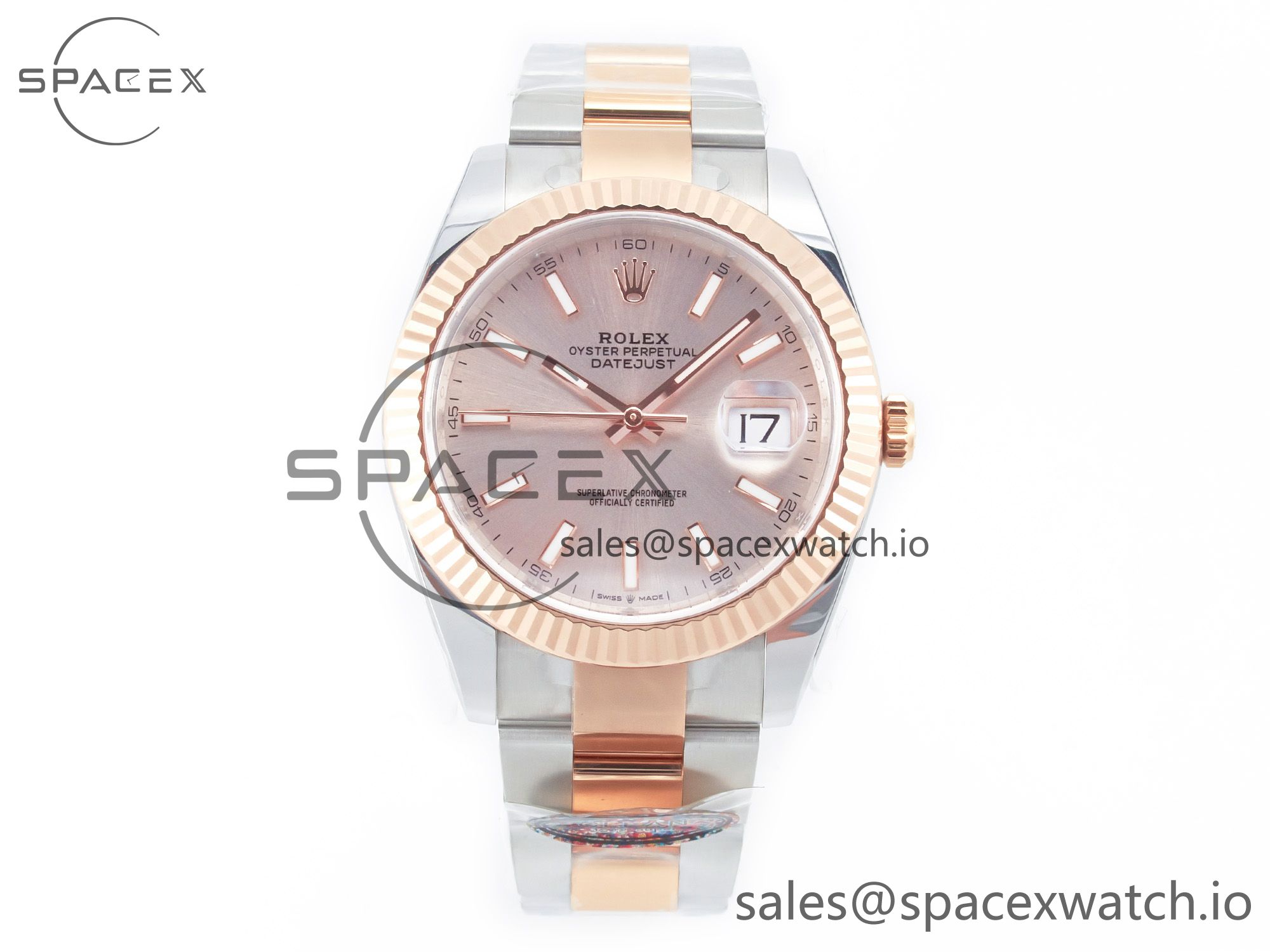 IMG_9050 拷贝 DateJust 41 126331 Clean Best Edition RG Dial Stick Markers on Oyster Bracelet VR3235 - Image 1