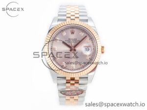 DateJust 41 126331 Clean 904L SS/RG 1:1 Best Edition Rose Gold Diamond Dial on SS/RG Jubilee Bracelet VR3235