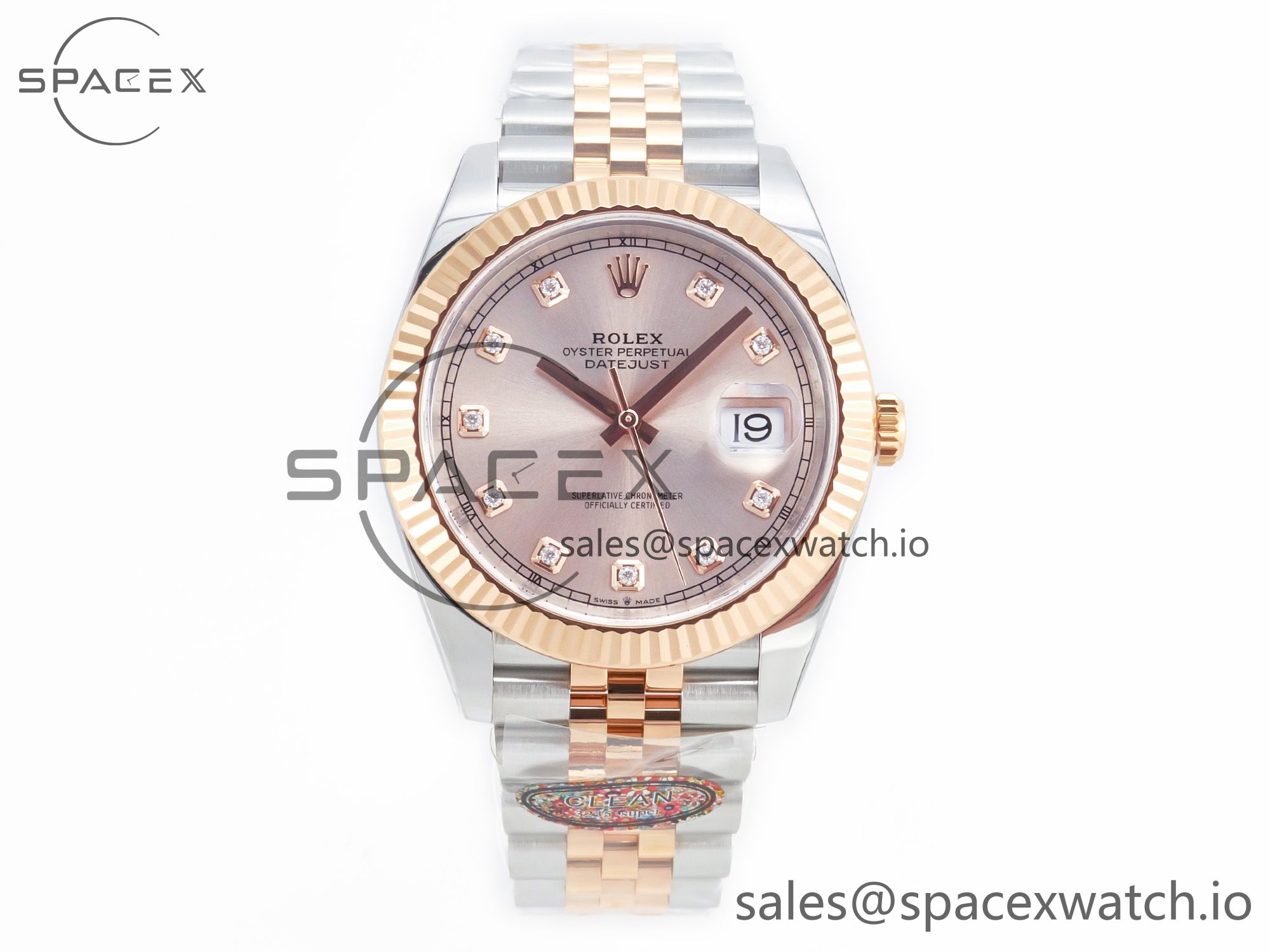 IMG_9076 拷贝 DateJust 41 126331 Clean 904L SS/RG 1:1 Best Edition Rose Gold Diamond Dial on SS/RG Jubilee Bracelet VR3235 - Image 1