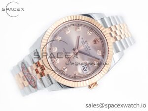 DateJust 41 126331 Clean 904L SS/RG 1:1 Best Edition Rose Gold Diamond Dial on SS/RG Jubilee Bracelet VR3235 - Image 7