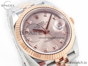 DateJust 41 126331 Clean 904L SS/RG 1:1 Best Edition Rose Gold Diamond Dial on SS/RG Jubilee Bracelet VR3235 - Image 3