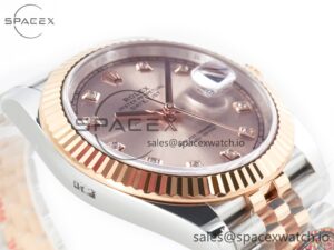 DateJust 41 126331 Clean 904L SS/RG 1:1 Best Edition Rose Gold Diamond Dial on SS/RG Jubilee Bracelet VR3235 - Image 6