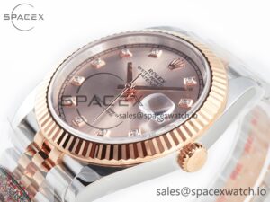 DateJust 41 126331 Clean 904L SS/RG 1:1 Best Edition Rose Gold Diamond Dial on SS/RG Jubilee Bracelet VR3235 - Image 5
