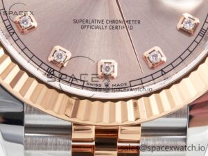 DateJust 41 126331 Clean 904L SS/RG 1:1 Best Edition Rose Gold Diamond Dial on SS/RG Jubilee Bracelet VR3235 - Image 12