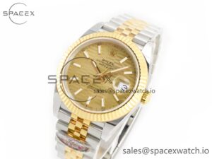 DateJust 41 126333 Clean 1:1 Best Edition 904L Steel YG Textured Dial on SS/YG Jubilee Bracelet VR3235 - Image 4