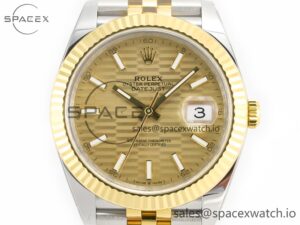 DateJust 41 126333 Clean 1:1 Best Edition 904L Steel YG Textured Dial on SS/YG Jubilee Bracelet VR3235 - Image 2