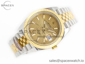 DateJust 41 126333 Clean 1:1 Best Edition 904L Steel YG Textured Dial on SS/YG Jubilee Bracelet VR3235 - Image 7