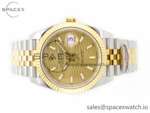 DateJust 41 126333 Clean 1:1 Best Edition 904L Steel YG Textured Dial on SS/YG Jubilee Bracelet VR3235 - Image 8