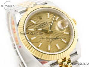 DateJust 41 126333 Clean 1:1 Best Edition 904L Steel YG Textured Dial on SS/YG Jubilee Bracelet VR3235 - Image 3