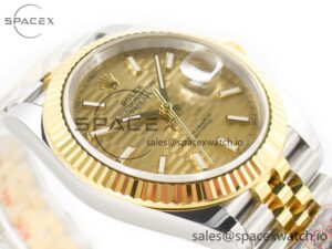 DateJust 41 126333 Clean 1:1 Best Edition 904L Steel YG Textured Dial on SS/YG Jubilee Bracelet VR3235 - Image 6