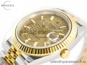 DateJust 41 126333 Clean 1:1 Best Edition 904L Steel YG Textured Dial on SS/YG Jubilee Bracelet VR3235 - Image 5