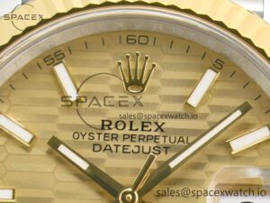 DateJust 41 126333 Clean 1:1 Best Edition 904L Steel YG Textured Dial on SS/YG Jubilee Bracelet VR3235 - Image 9