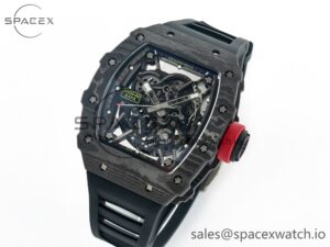 RM035 Carbon SONIC Best Edition Skeleton Dial on Black Rubber Strap Clone RMUL2 V2 - Image 4