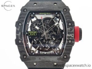 RM035 Carbon SONIC Best Edition Skeleton Dial on Black Rubber Strap Clone RMUL2 V2 - Image 2