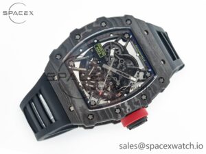 RM035 Carbon SONIC Best Edition Skeleton Dial on Black Rubber Strap Clone RMUL2 V2 - Image 7