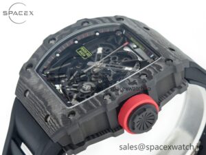 RM035 Carbon SONIC Best Edition Skeleton Dial on Black Rubber Strap Clone RMUL2 V2 - Image 5