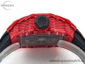 RM035 Red Carbon SONIC Best Edition Skeleton Dial on Black Rubber Strap Clone RMUL2 V2 - Image 14